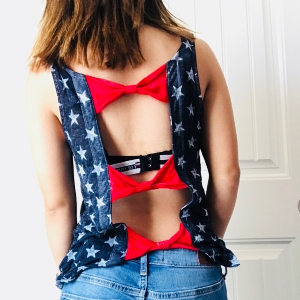 Star Covered Tank W/ Open Back 🇺🇸